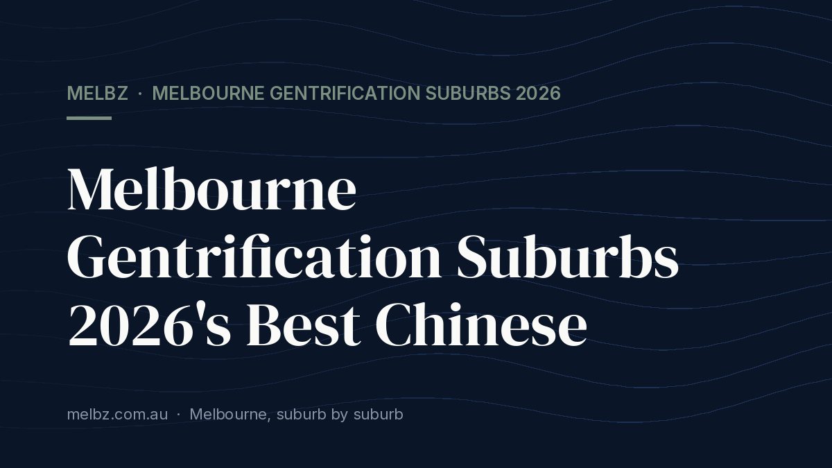 Title card: Melbourne Gentrification Suburbs 2026's Best Chinese