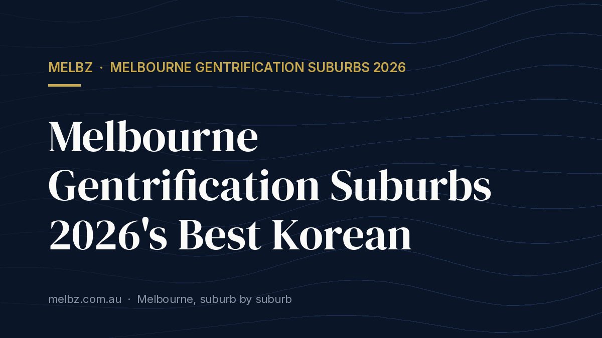 Title card: Melbourne Gentrification Suburbs 2026's Best Korean