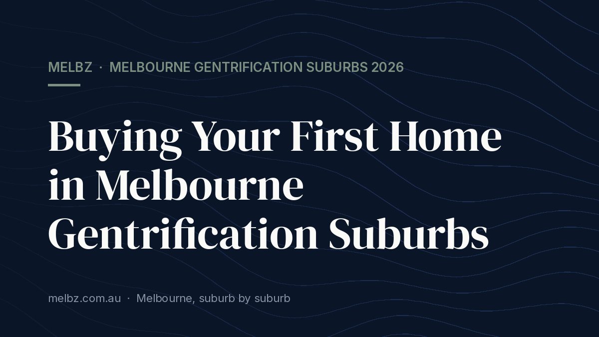 Title card: Buying Your First Home in Melbourne Gentrification Suburbs