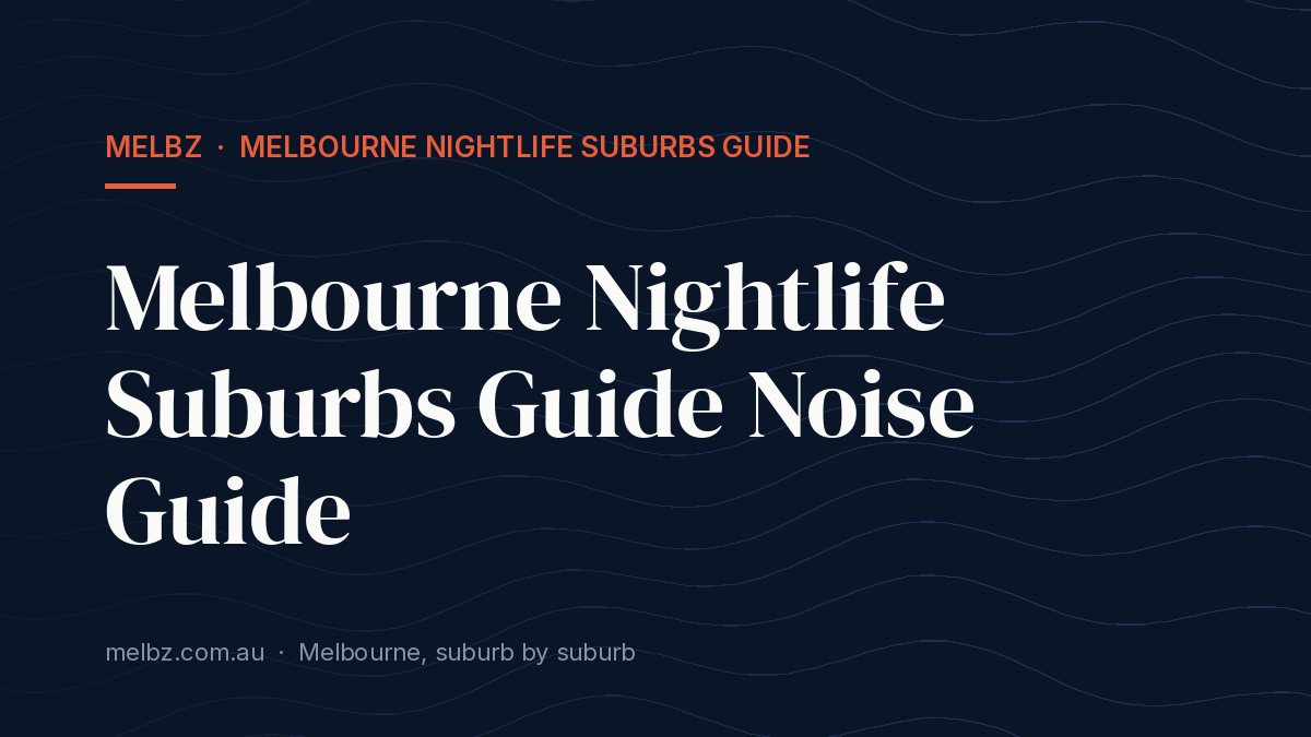 Title card: Melbourne Nightlife Suburbs Guide Noise Guide