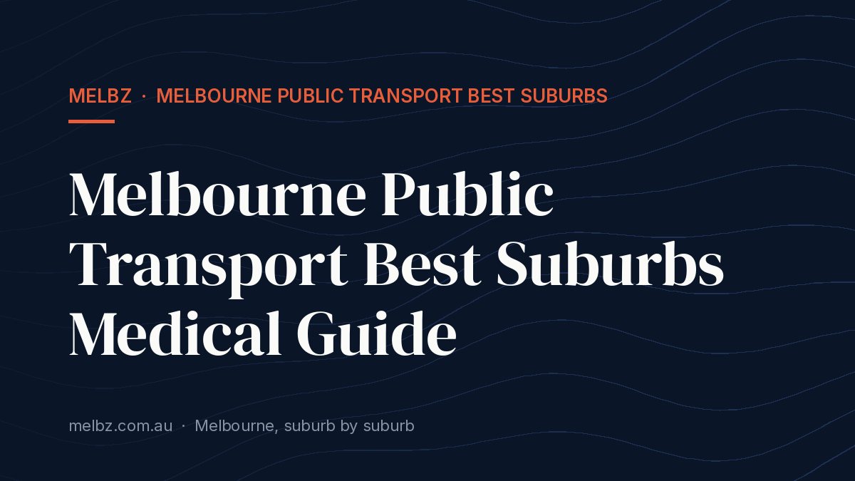 Title card: Melbourne Public Transport Best Suburbs Medical Guide