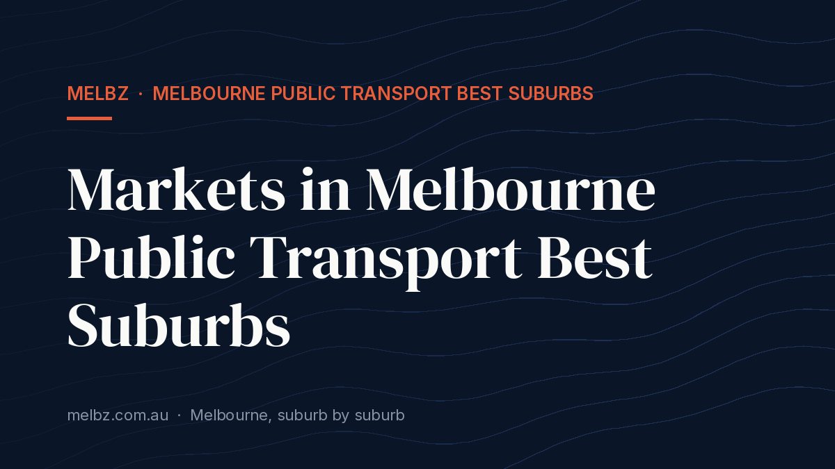 Title card: Markets in Melbourne Public Transport Best Suburbs