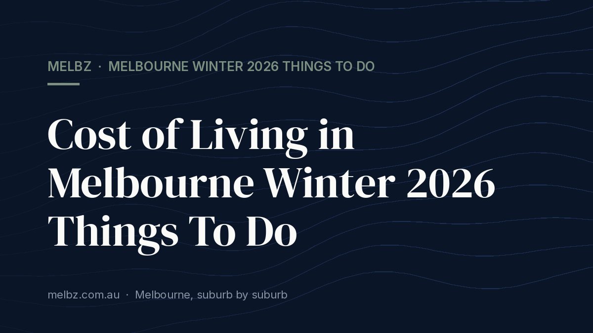 Title card: Cost of Living in Melbourne Winter 2026 Things To Do