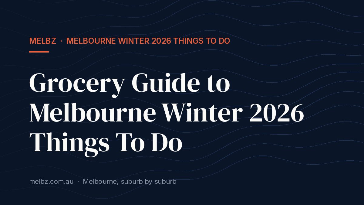 Title card: Grocery Guide to Melbourne Winter 2026 Things To Do