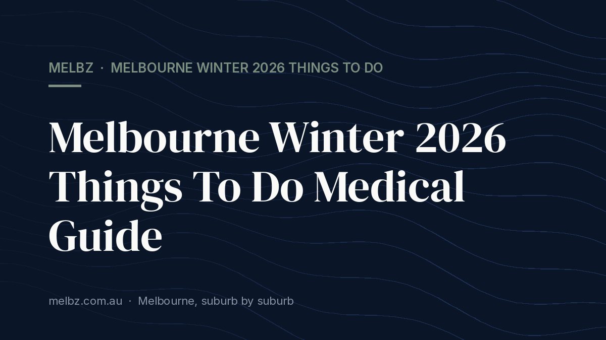 Title card: Melbourne Winter 2026 Things To Do Medical Guide