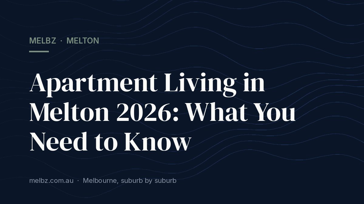 Title card: Apartment Living in Melton 2026: What You Need to Know