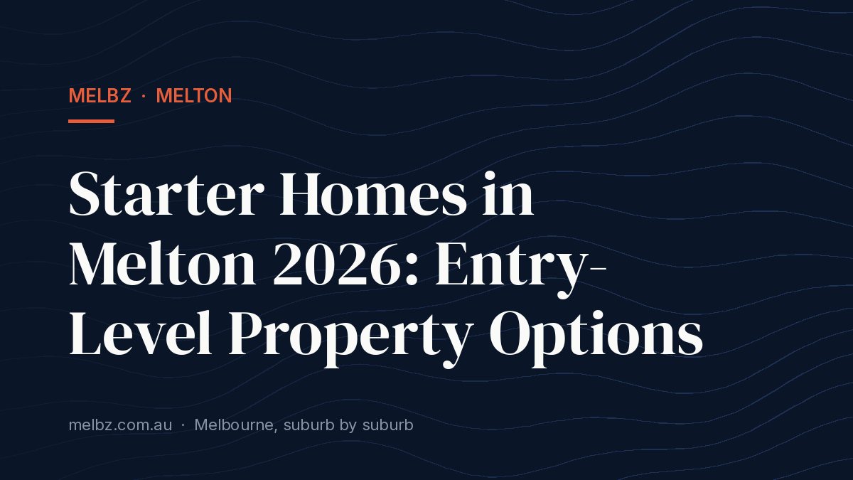 Title card: Starter Homes in Melton 2026: Entry-Level Property Options