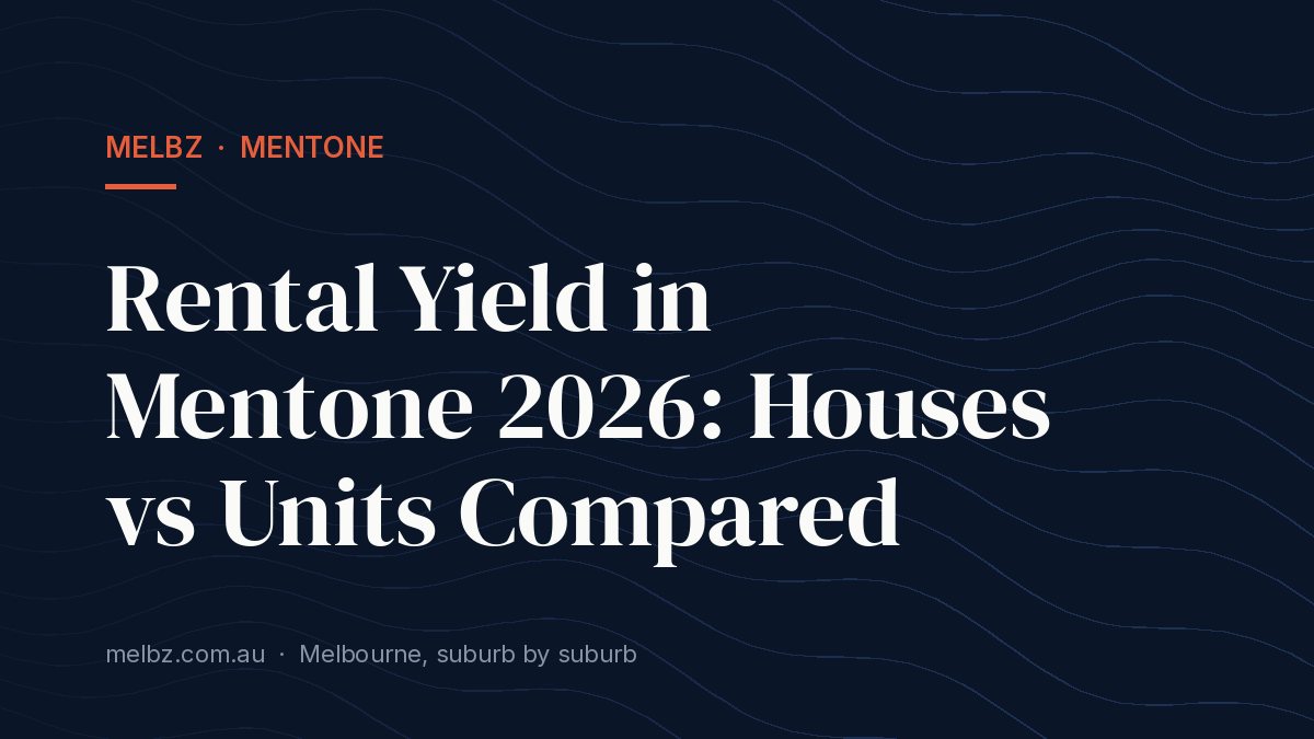 Title card: Rental Yield in Mentone 2026: Houses vs Units Compared