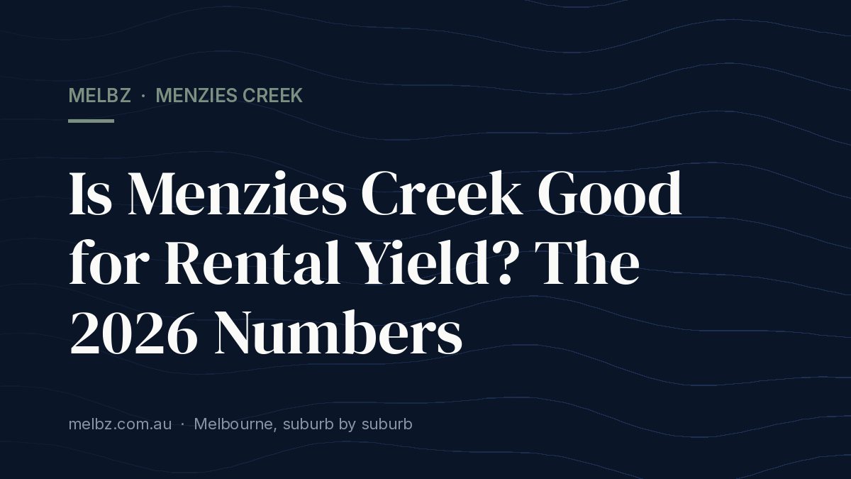 Title card: Is Menzies Creek Good for Rental Yield? The 2026 Numbers