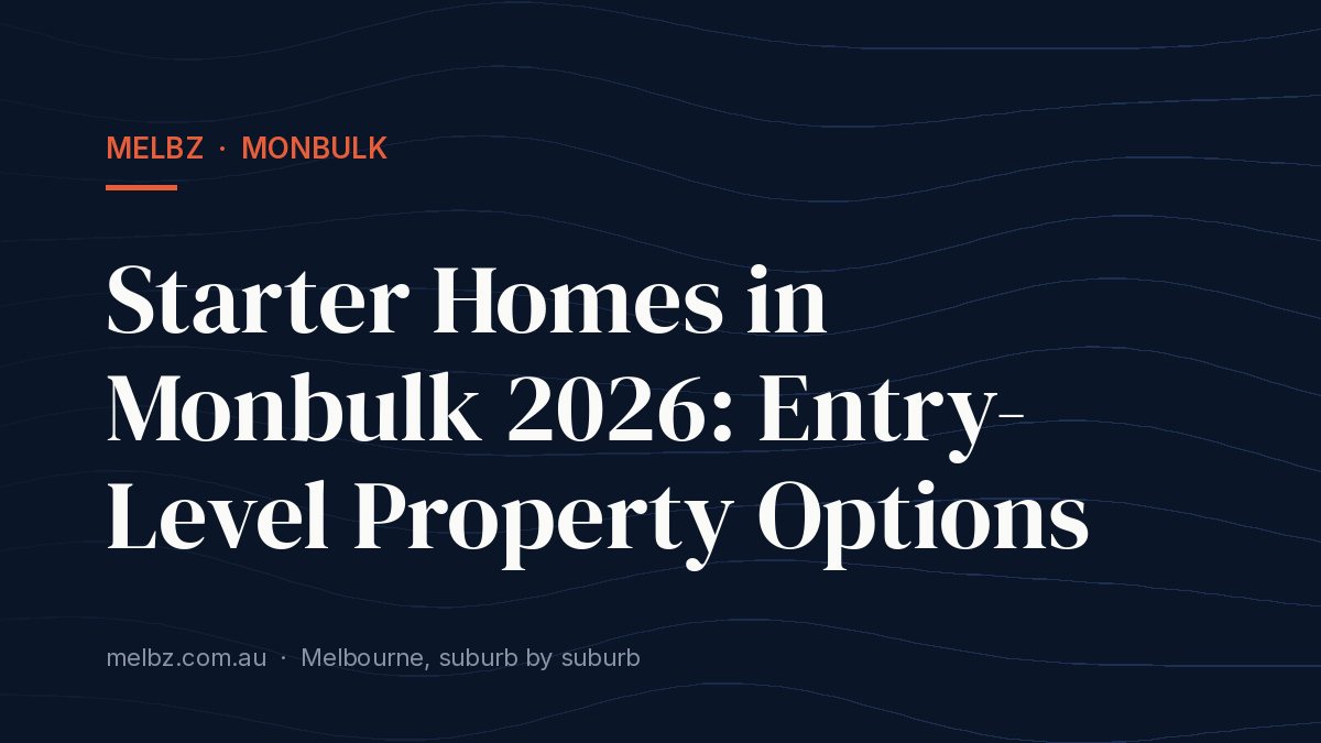 Title card: Starter Homes in Monbulk 2026: Entry-Level Property Options