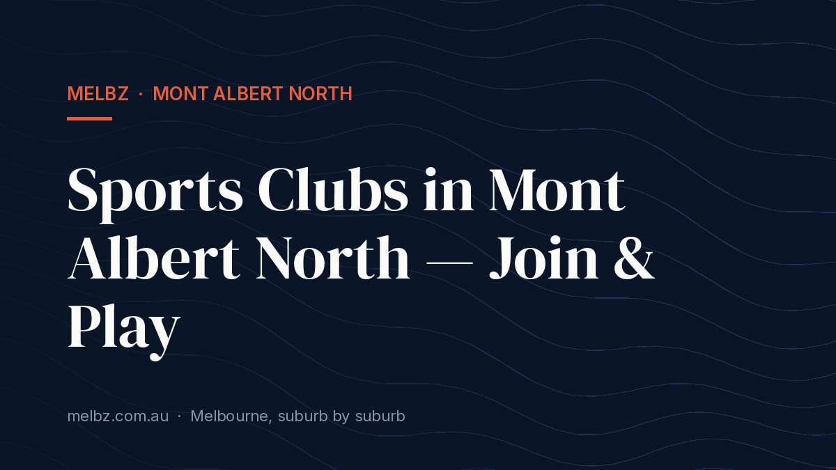 Title card: Sports Clubs in Mont Albert North — Join & Play
