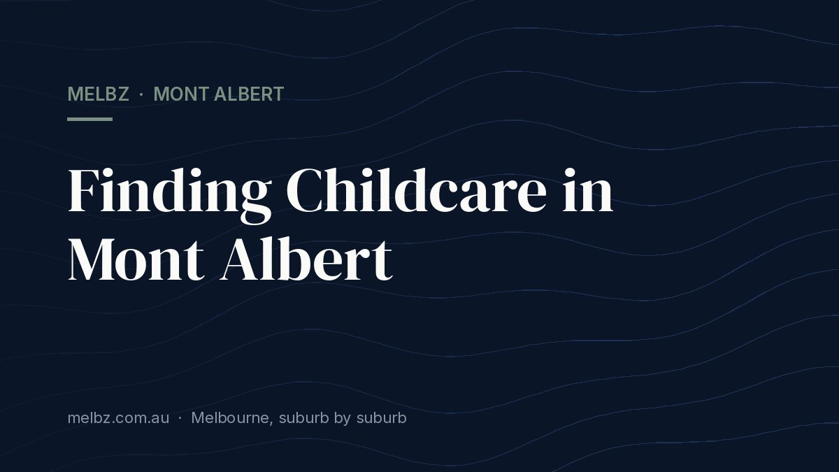 Title card: Finding Childcare in Mont Albert