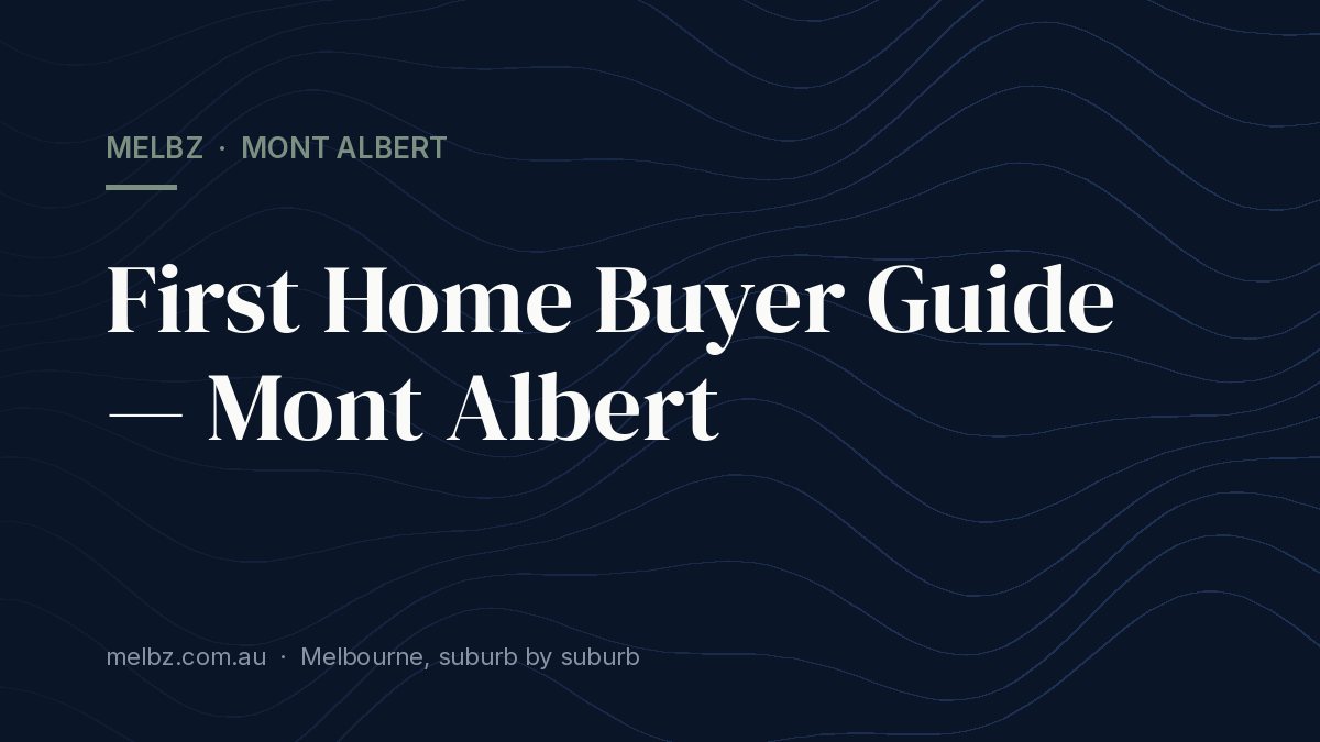 Title card: First Home Buyer Guide — Mont Albert