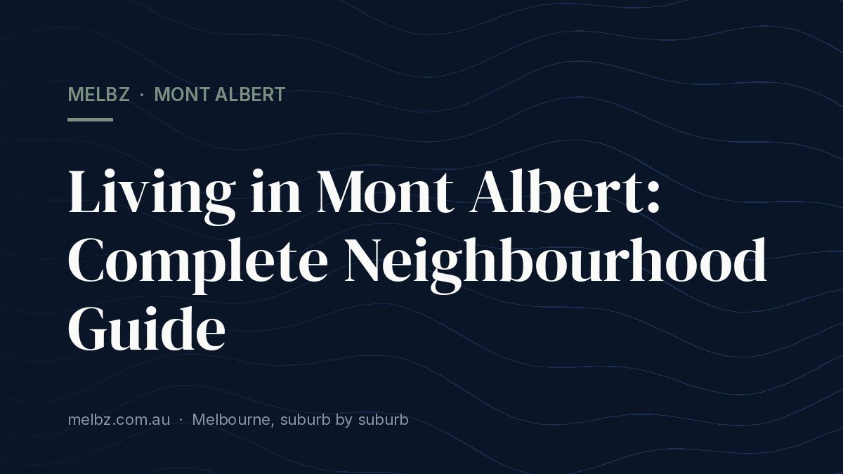 Title card: Living in Mont Albert: Complete Neighbourhood Guide