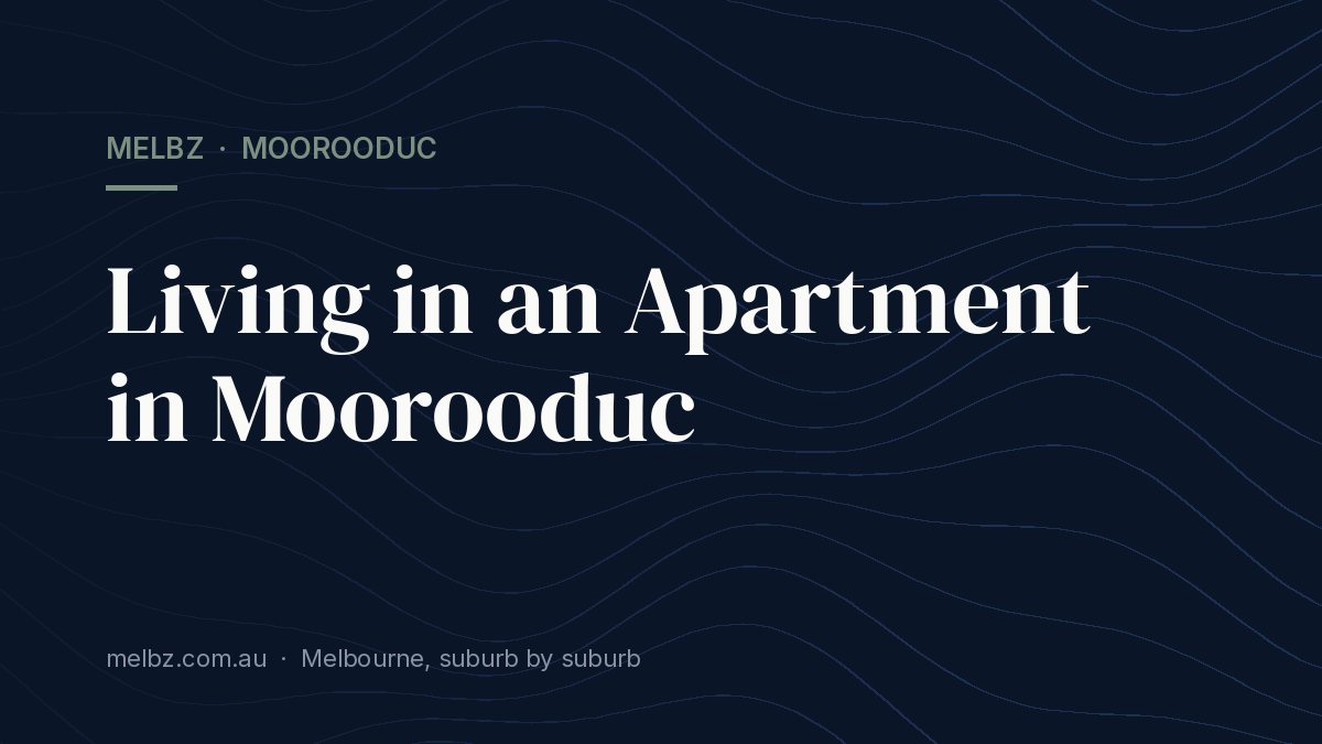 Title card: Living in an Apartment in Moorooduc