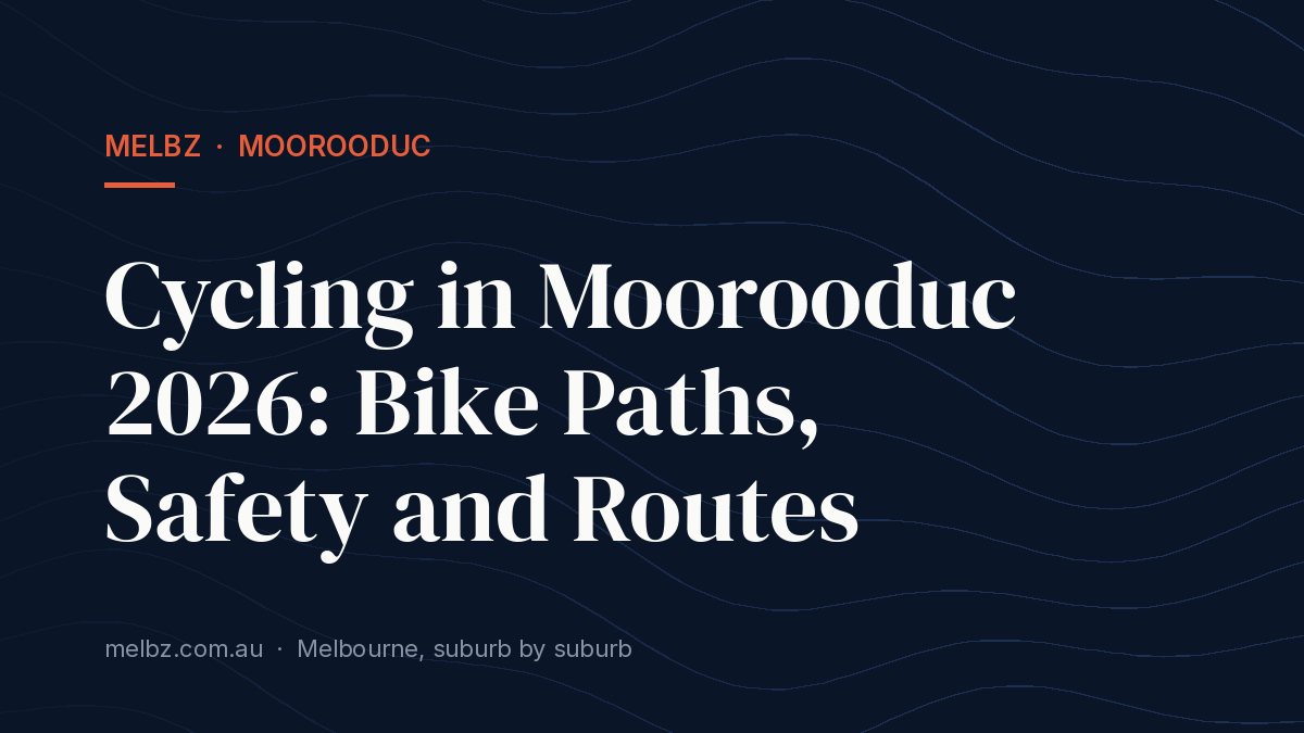 Title card: Cycling in Moorooduc 2026: Bike Paths, Safety and Routes