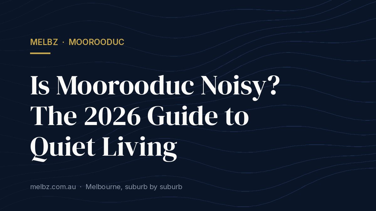 Title card: Is Moorooduc Noisy? The 2026 Guide to Quiet Living