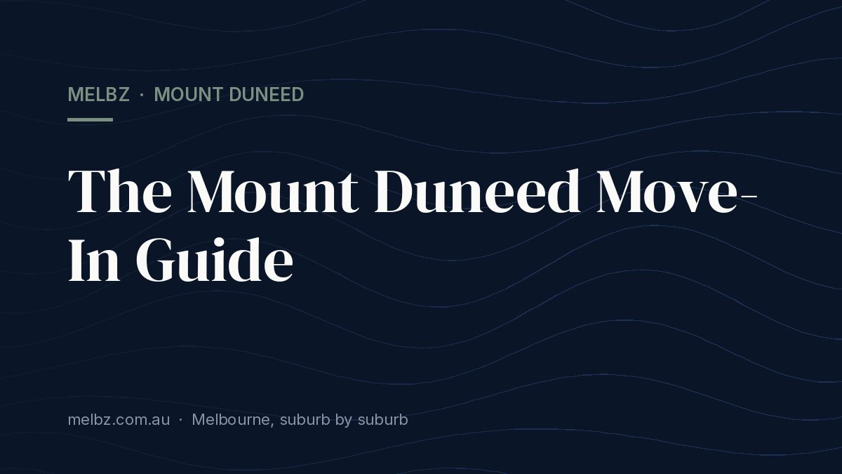 Title card: The Mount Duneed Move-In Guide