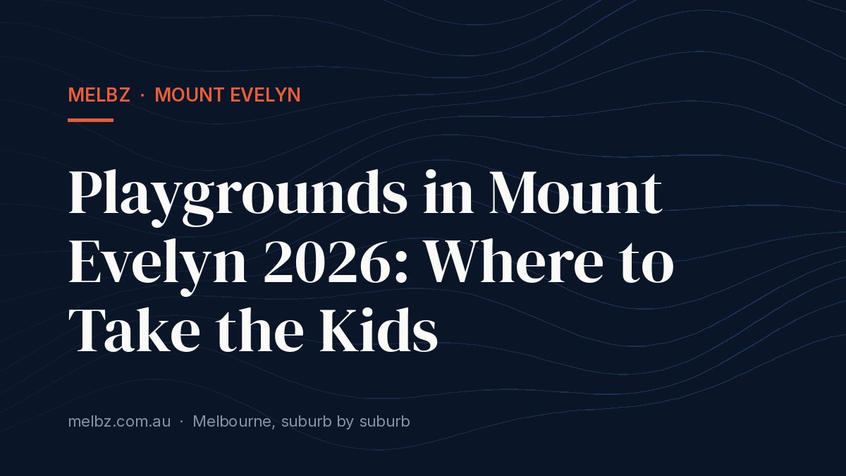 Title card: Playgrounds in Mount Evelyn 2026: Where to Take the Kids