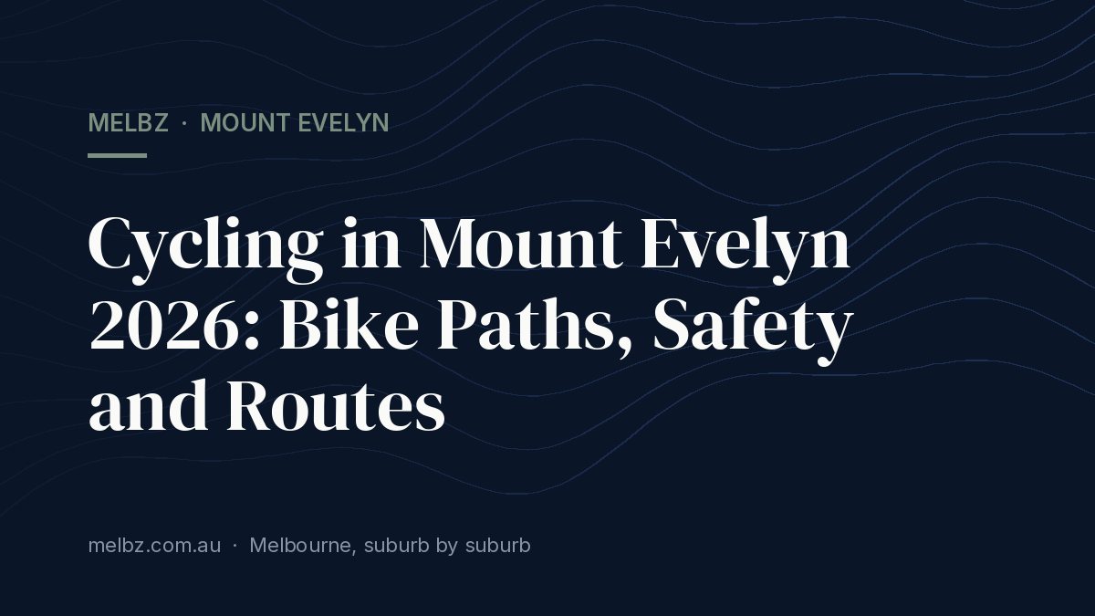 Title card: Cycling in Mount Evelyn 2026: Bike Paths, Safety and Routes