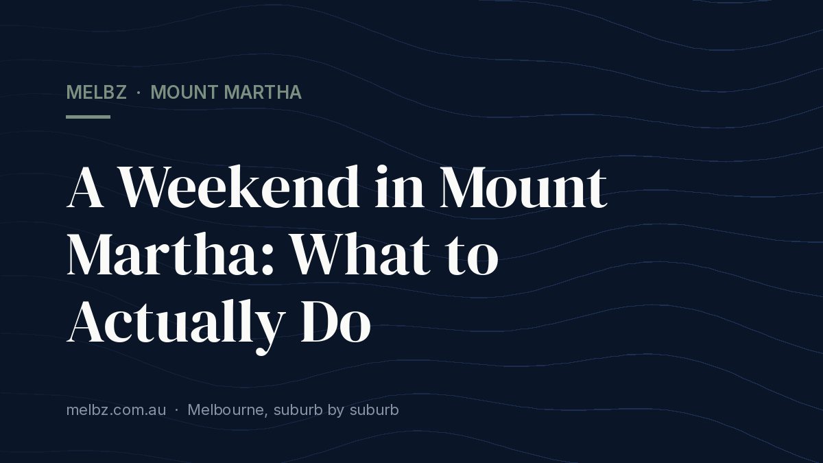 Title card: A Weekend in Mount Martha: What to Actually Do