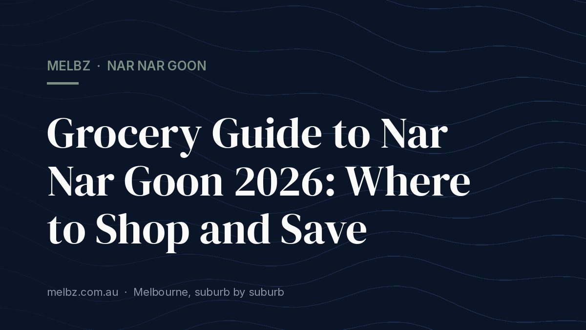 Title card: Grocery Guide to Nar Nar Goon 2026: Where to Shop and Save