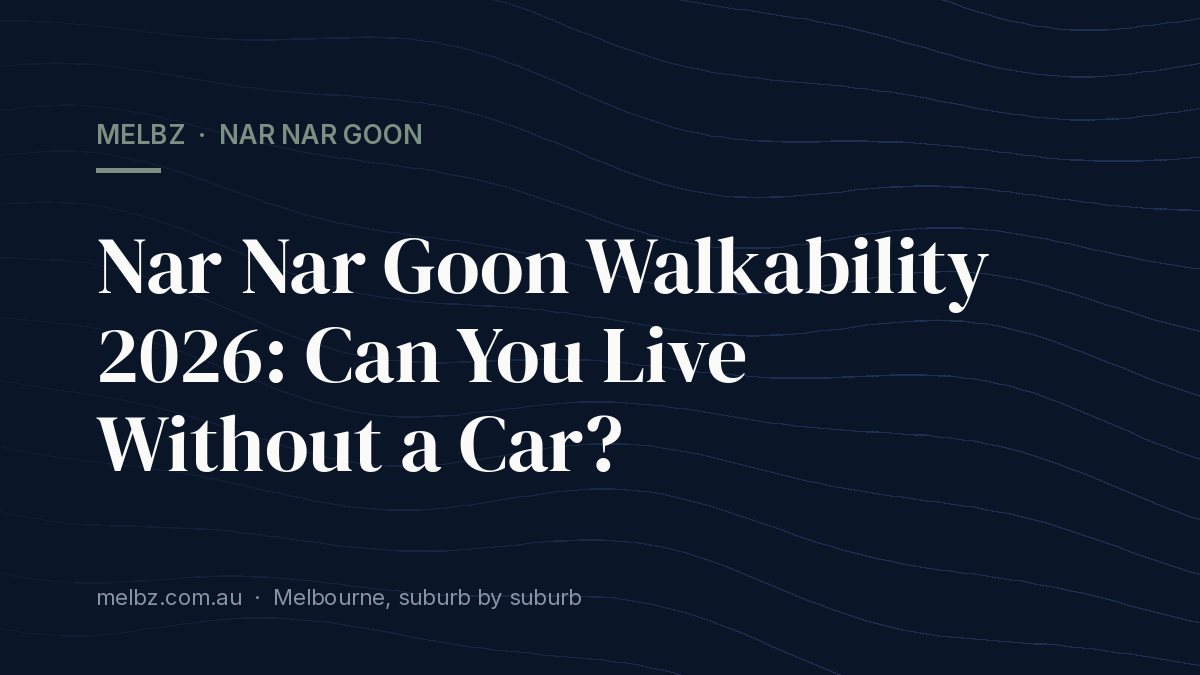 Title card: Nar Nar Goon Walkability 2026: Can You Live Without a Car?