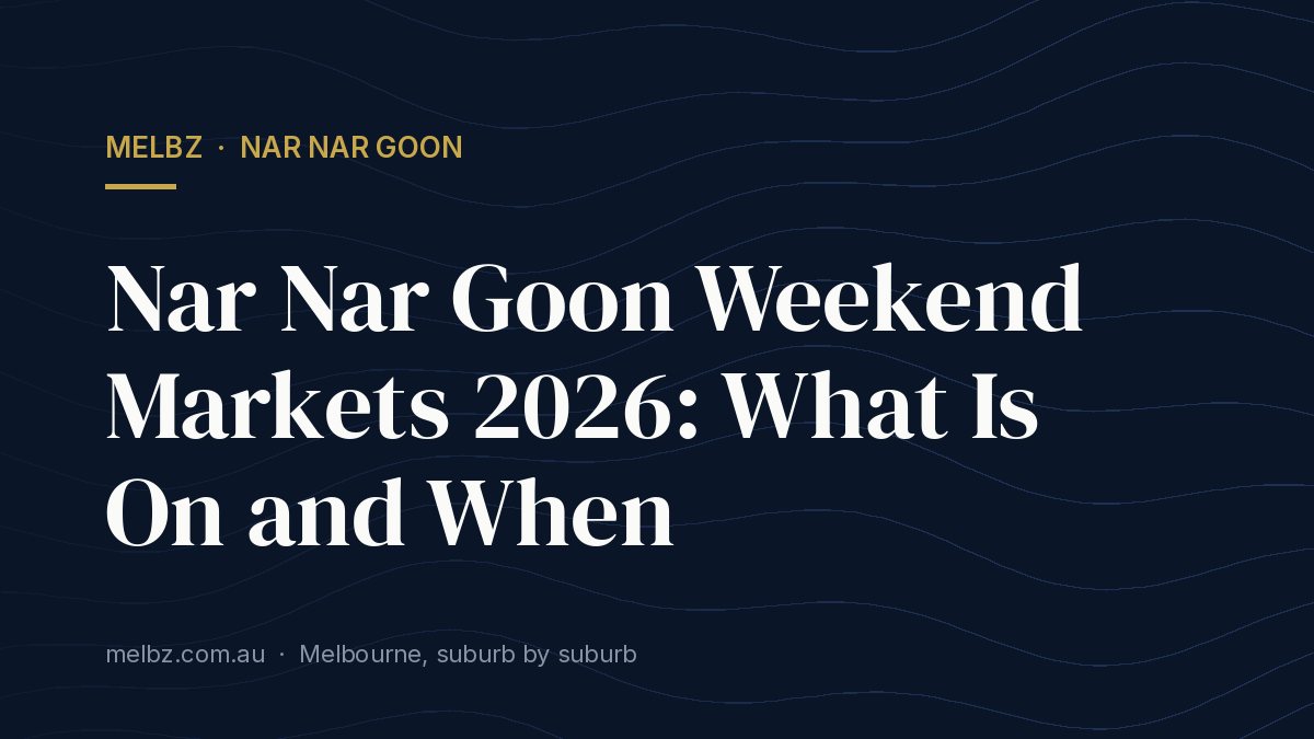 Title card: Nar Nar Goon Weekend Markets 2026: What Is On and When