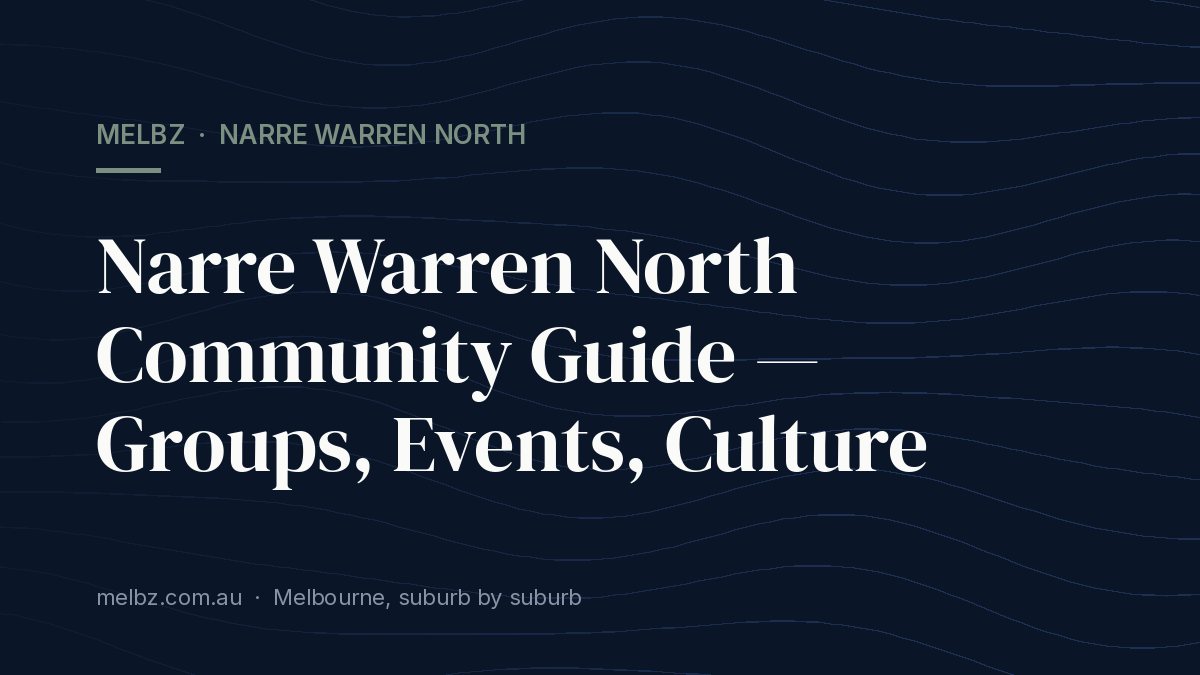 Title card: Narre Warren North Community Guide — Groups, Events, Culture