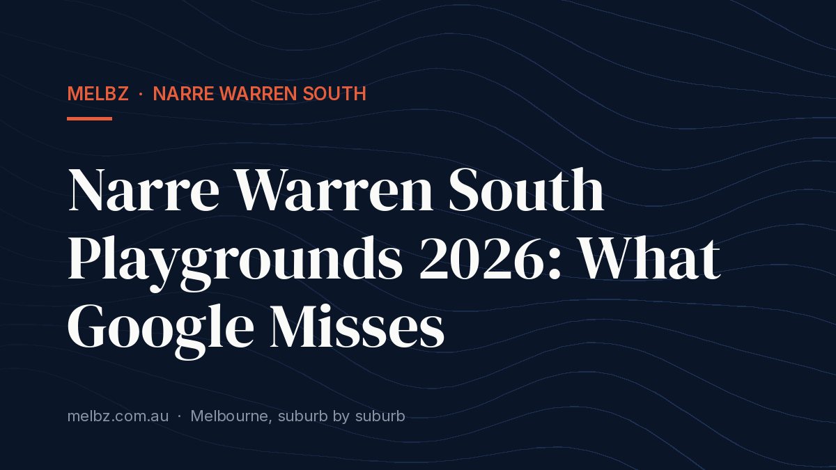 Title card: Narre Warren South Playgrounds 2026: What Google Misses