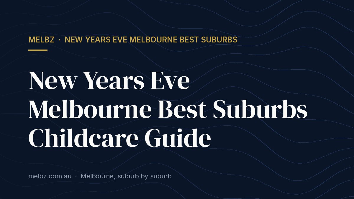 Title card: New Years Eve Melbourne Best Suburbs Childcare Guide