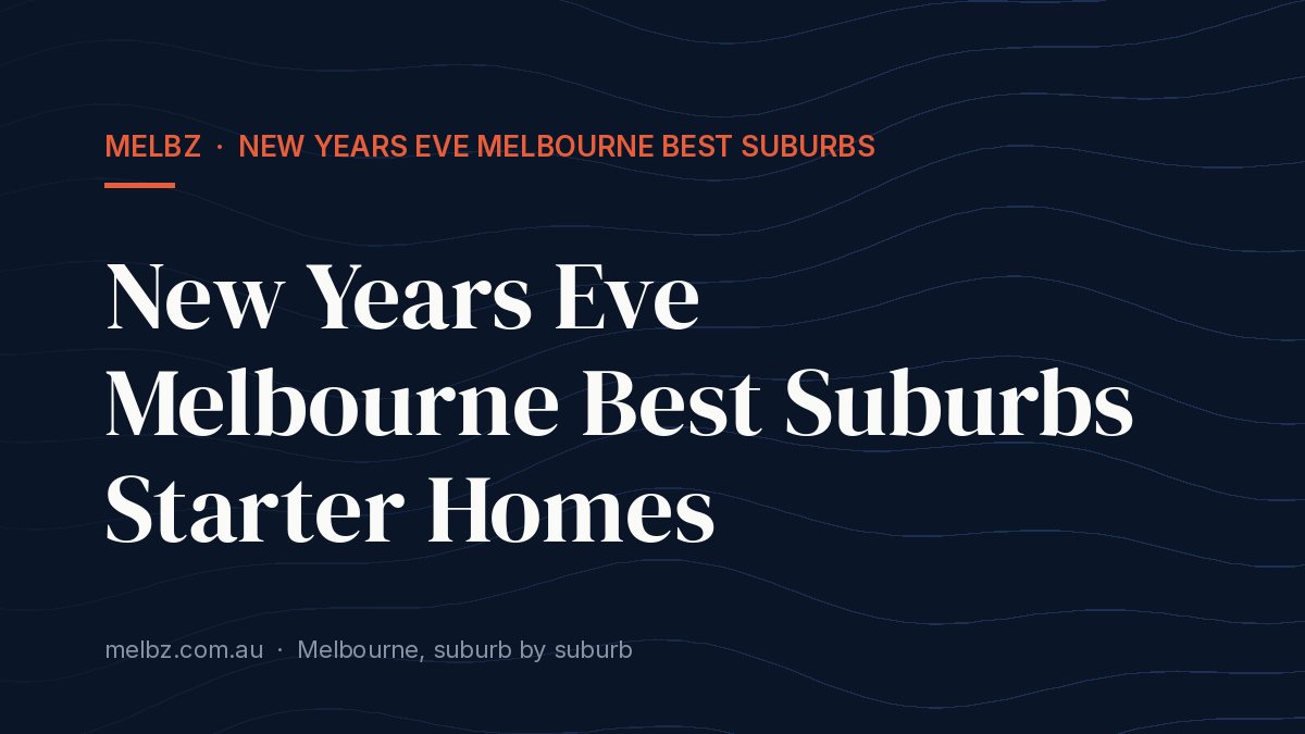 Title card: New Years Eve Melbourne Best Suburbs Starter Homes