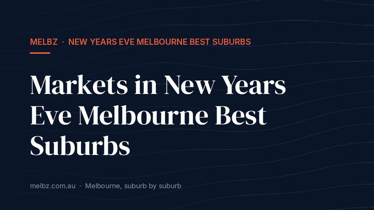 Title card: Markets in New Years Eve Melbourne Best Suburbs