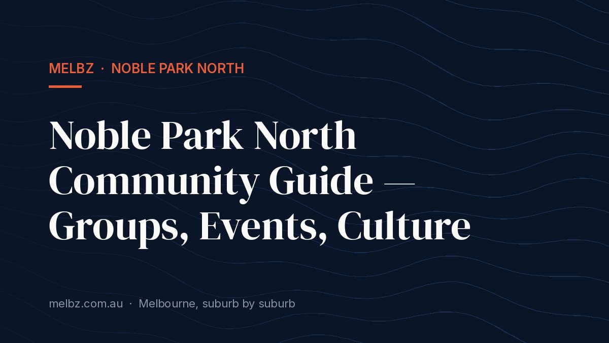 Title card: Noble Park North Community Guide — Groups, Events, Culture