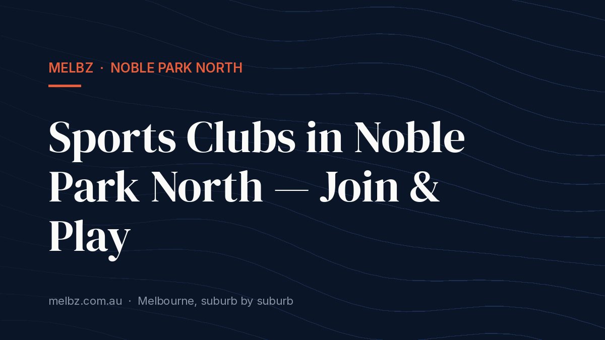Title card: Sports Clubs in Noble Park North — Join & Play