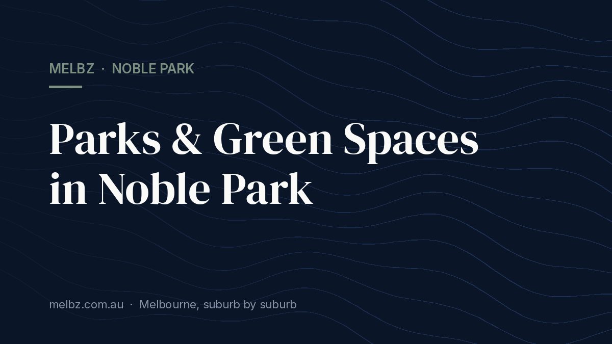 Title card: Parks & Green Spaces in Noble Park