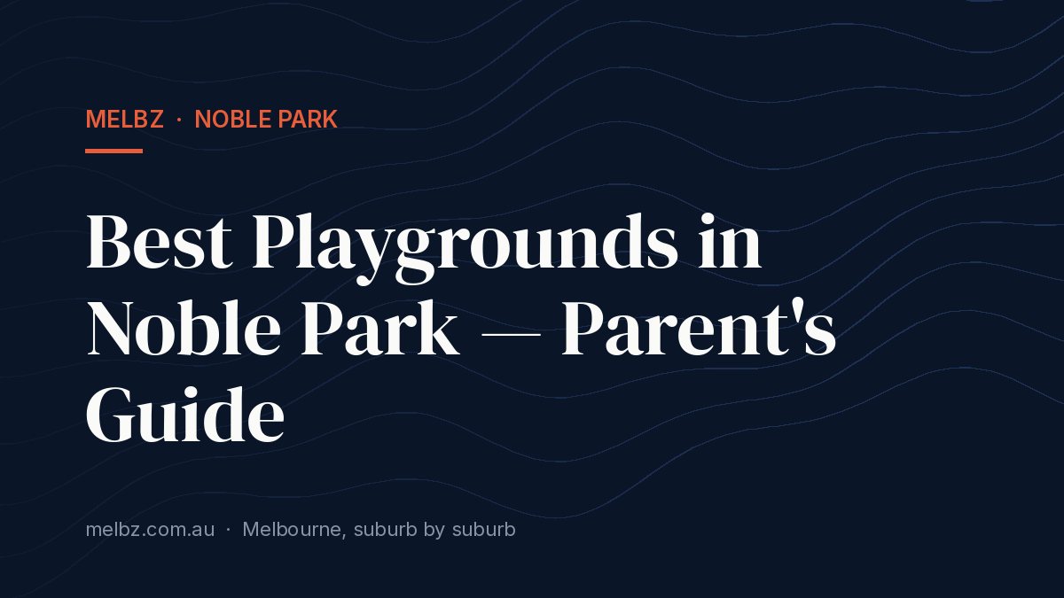 Title card: Best Playgrounds in Noble Park — Parent's Guide