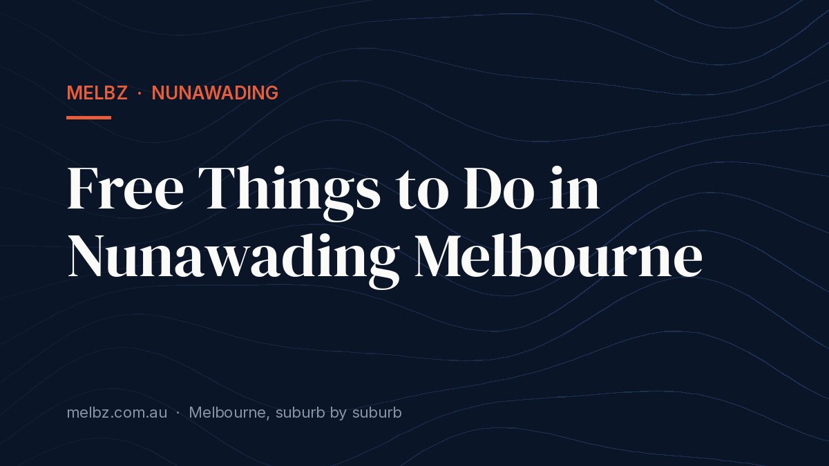 Title card: Free Things to Do in Nunawading Melbourne