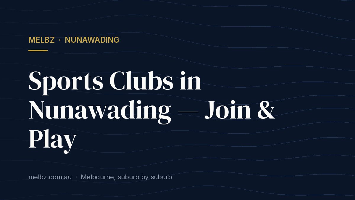 Title card: Sports Clubs in Nunawading — Join & Play
