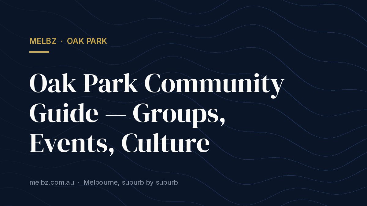 Title card: Oak Park Community Guide — Groups, Events, Culture