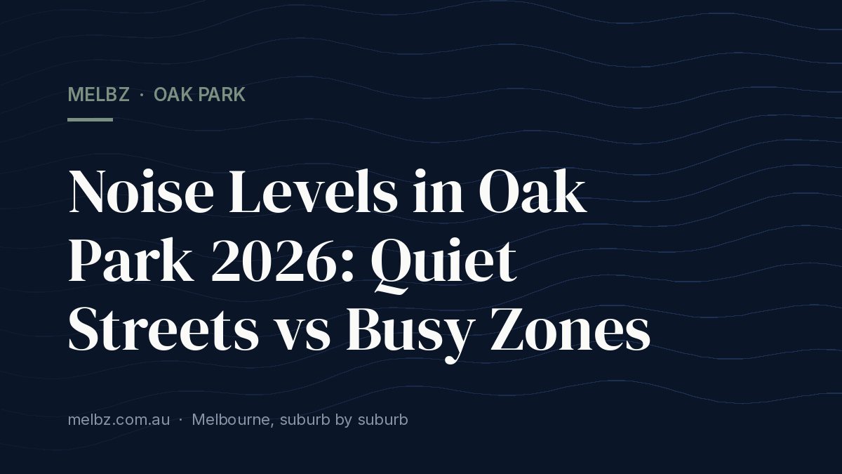 Title card: Noise Levels in Oak Park 2026: Quiet Streets vs Busy Zones