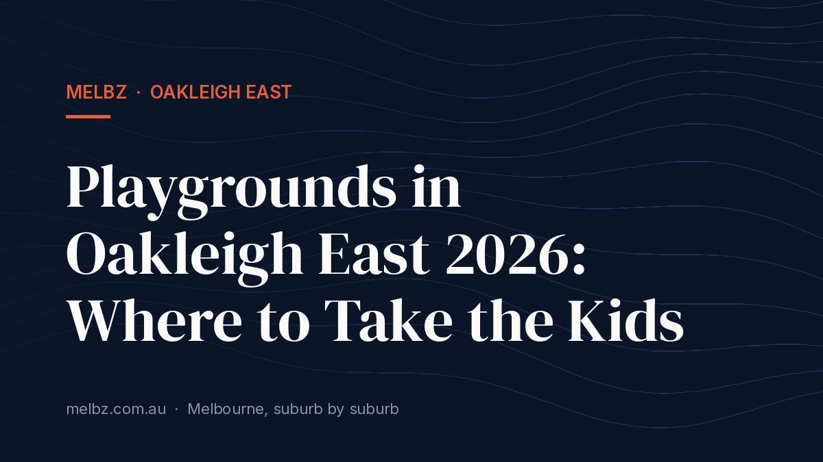 Title card: Playgrounds in Oakleigh East 2026: Where to Take the Kids