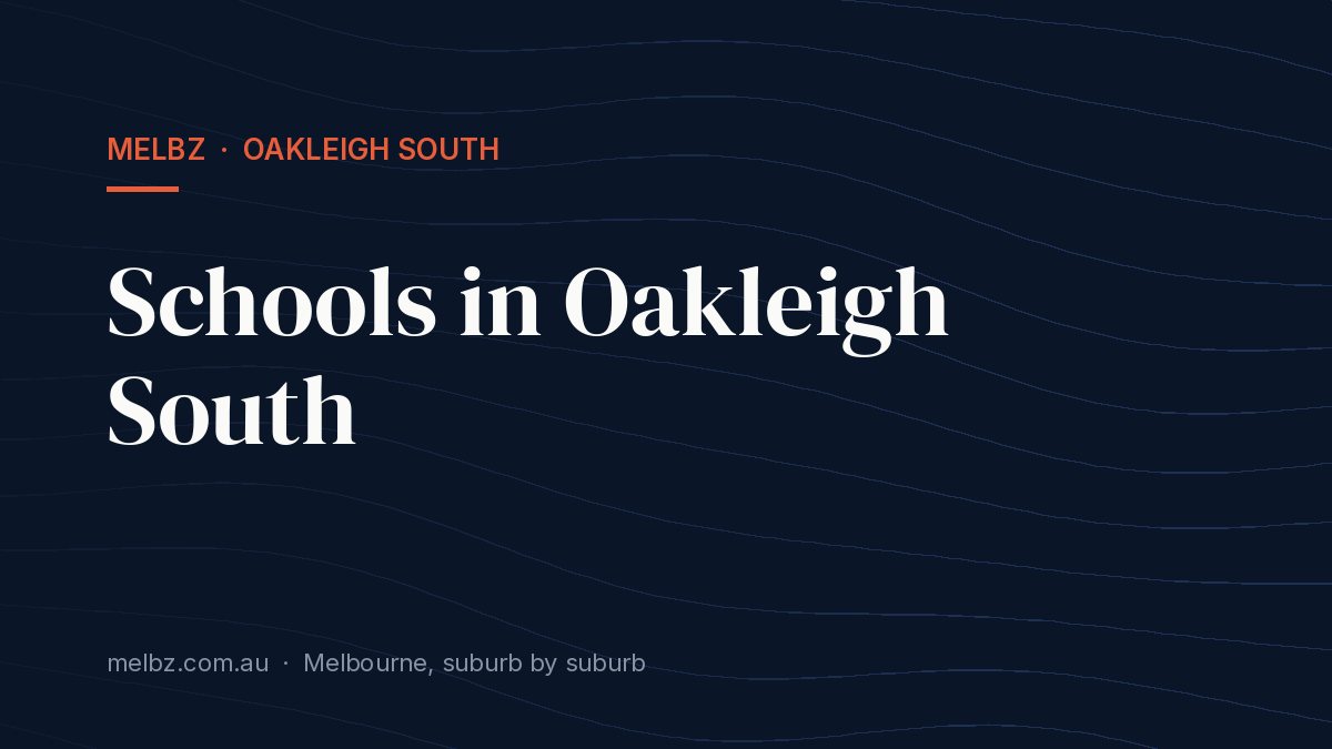 Title card: Schools in Oakleigh South
