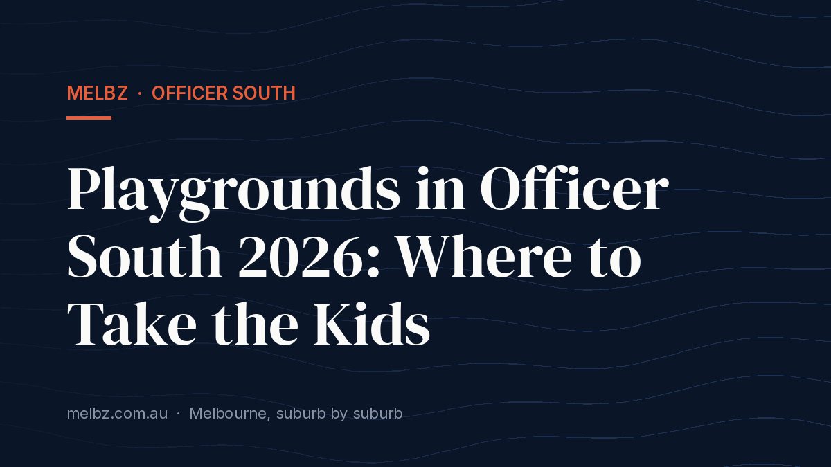 Title card: Playgrounds in Officer South 2026: Where to Take the Kids