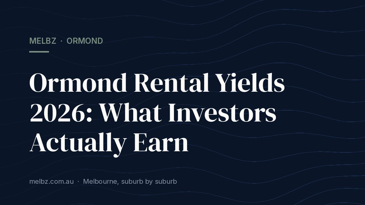 Title card: Ormond Rental Yields 2026: What Investors Actually Earn
