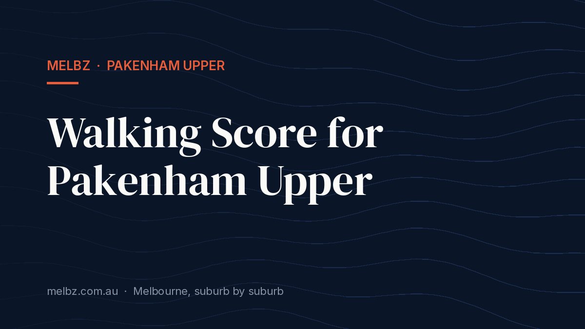 Title card: Walking Score for Pakenham Upper