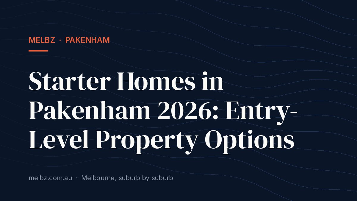 Title card: Starter Homes in Pakenham 2026: Entry-Level Property Options