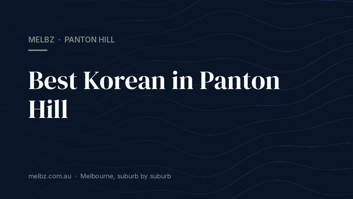 Title card: Best Korean in Panton Hill