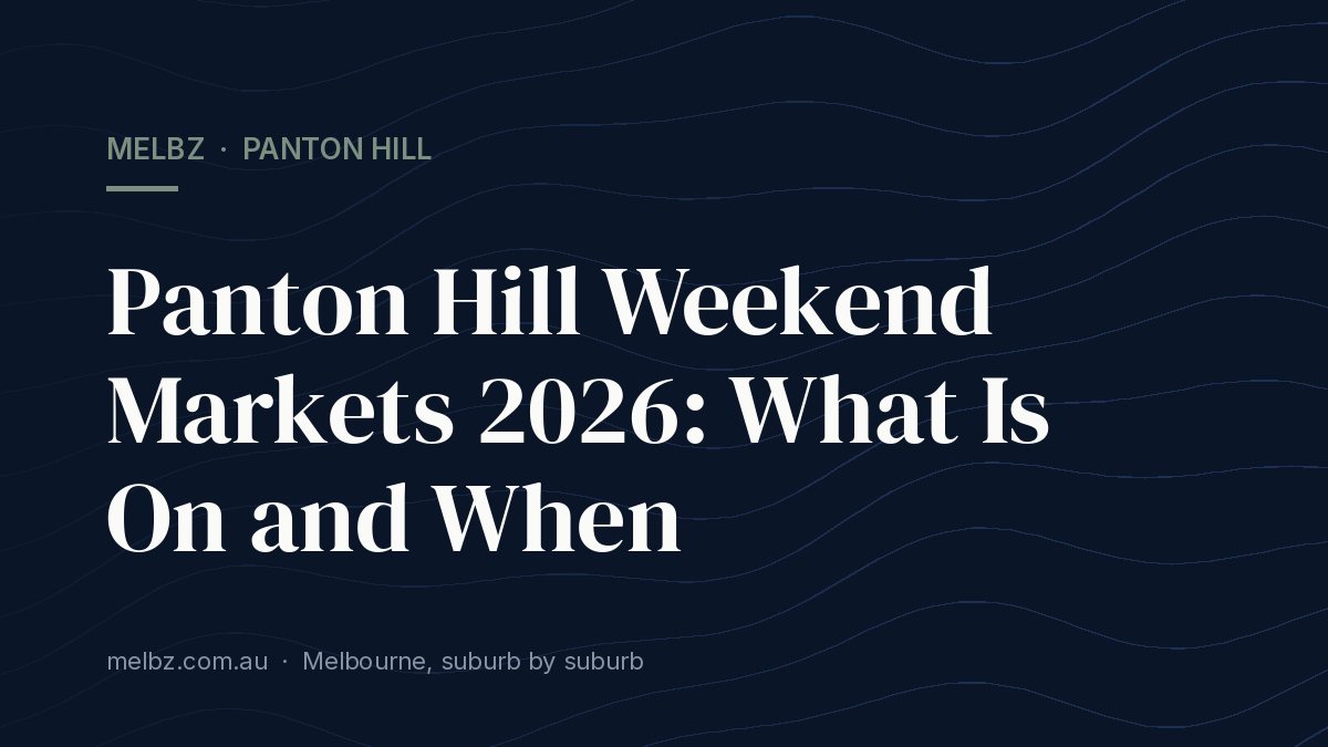 Title card: Panton Hill Weekend Markets 2026: What Is On and When