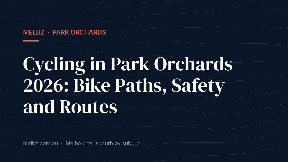 Title card: Cycling in Park Orchards 2026: Bike Paths, Safety and Routes
